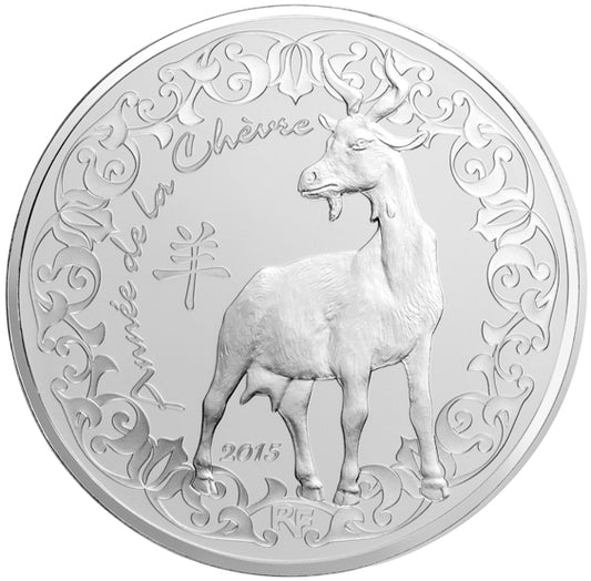 France 10 Euros 2015 Année de la Chèvre Coffret BE Argent 22.2 gr