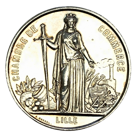 Jeton Chambre de Commerce de Lille Argent 21.60 gr 37 mm