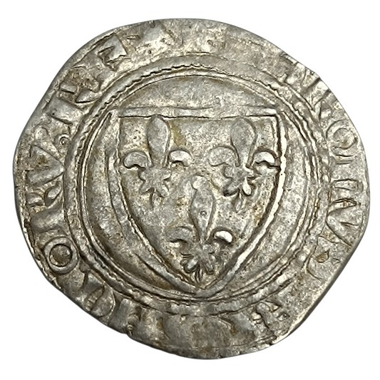Charles VI (1380-1422) Blanc guénar Mâcon 3.10 gr