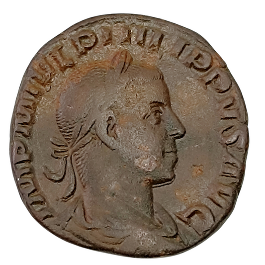 Philippe II (247-249) Sesterce Saeculares Avgg Chèvre 14.38 gr