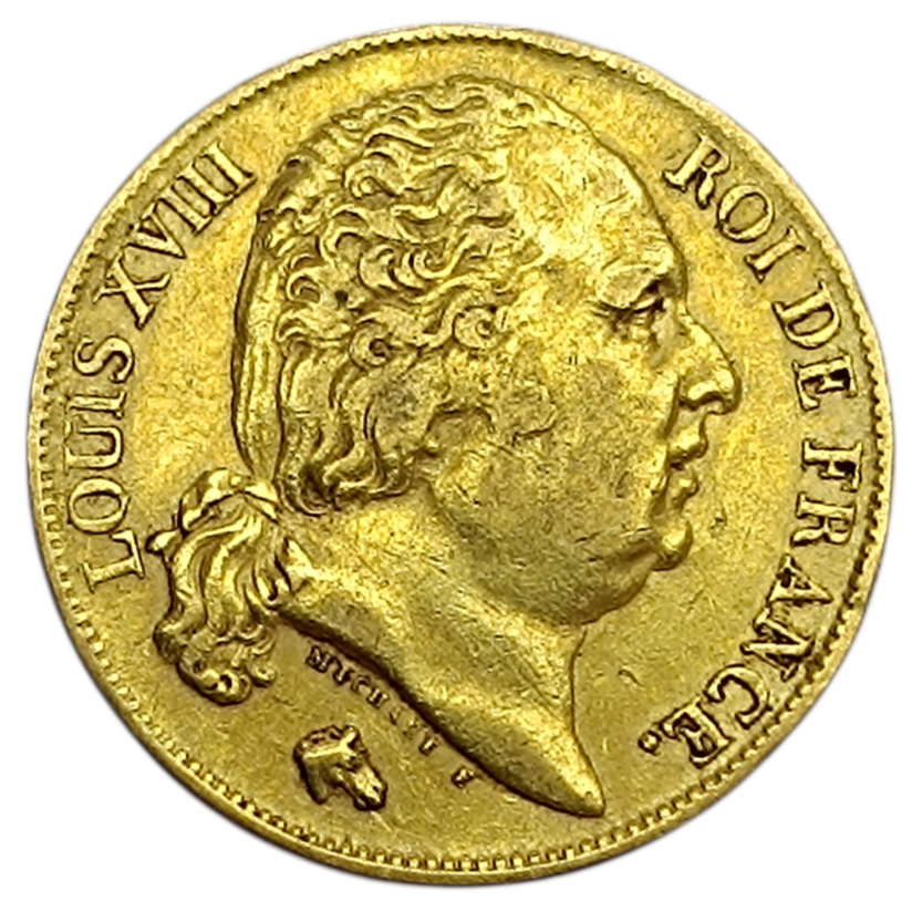Louis XVIII (1815-1824) 20 Francs 1818 A Paris Or 6.43 gr