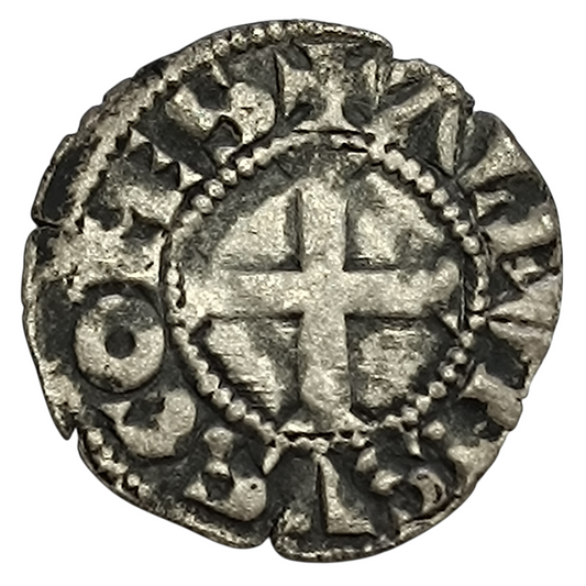 Comté du Poitou Alphonse de France (1241-1271) Denier Argent 0.89 gr
