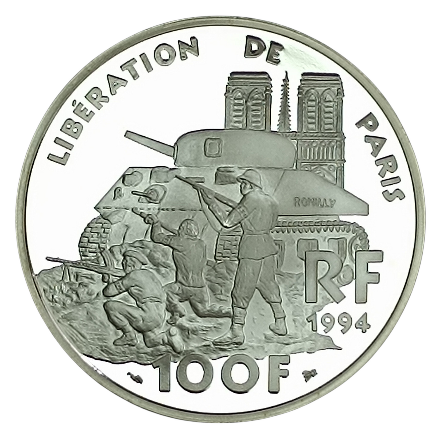Monnaie de Paris 100 Francs 1994 De Gaulle Libération de Paris. Coffret BE Argent 22.2 gr