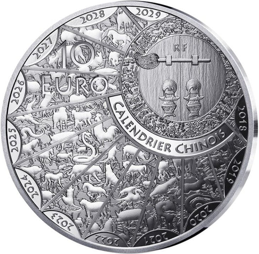 Monnaie de Paris 10 Euros 2025 BE Calendrier chinois année du Serpent Argent Dans son coffret