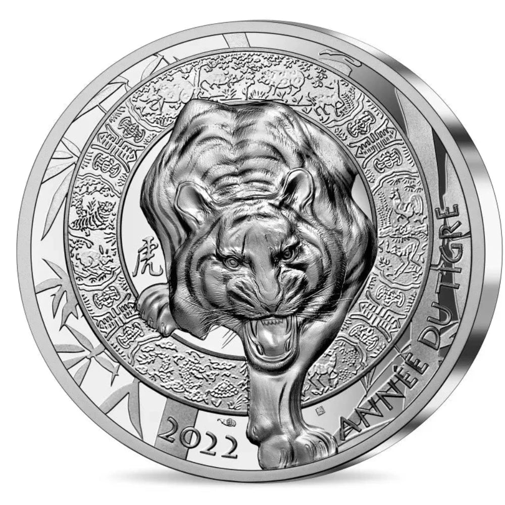 Monnaie de Paris 20 Euros 2022 BE Calendrier chinois année du Tigre Argent 1oz Dans son coffret