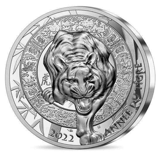 Monnaie de Paris 20 Euros 2022 BE Calendrier chinois année du Tigre Argent 1oz Dans son coffret