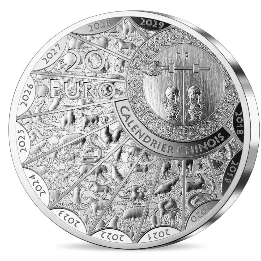 Monnaie de Paris 20 Euros 2022 BE Calendrier chinois année du Tigre Argent 1oz Dans son coffret