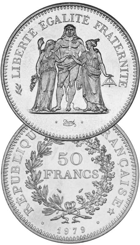 50 francs Hercule Argent 900 ‰ 30 gr