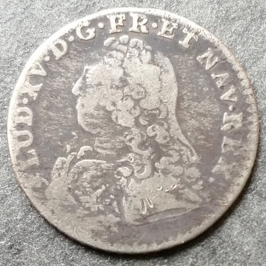Louis XV (1715-1774) 1/10 écu aux branches d'olivier 1734 T Nantes - 2.74 gr - L4L. Non référencé
