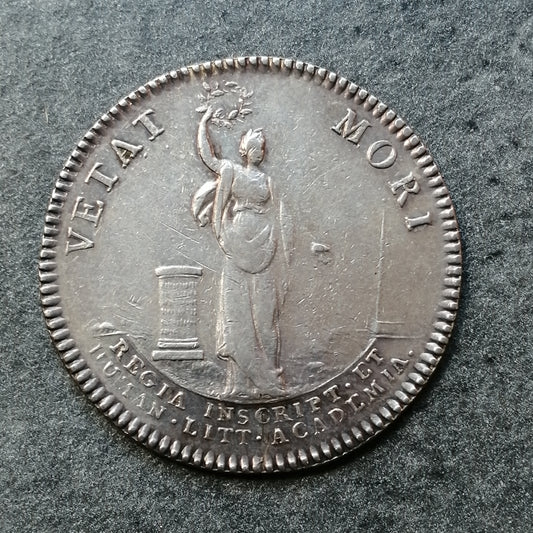 Jeton Académie et belles lettres Vetat Mori Louis XV Argent 8.23 gr 31 mm