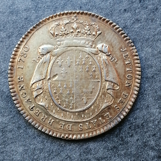 Jeton États de Bretagne 1780 Louis XVI Argent 6.43 gr 30 mm