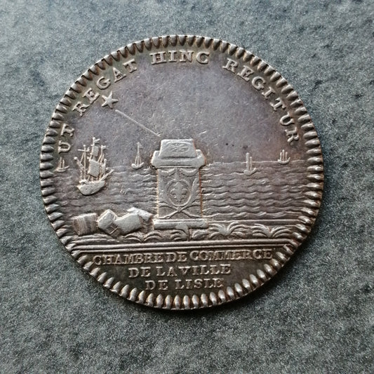 Jeton Chambre de commerce de Lille Louis XVI Argent 9.40 gr 32 mm