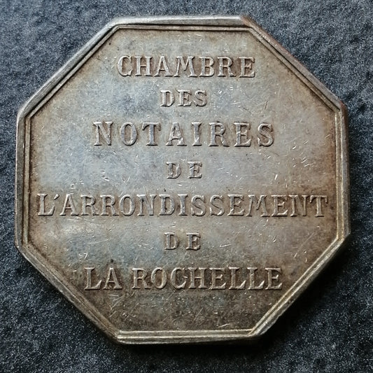 Jeton Chambre de notaires La Rochelle Argent 14.19 gr 31 mm