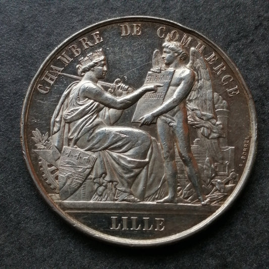 Jeton Chambre de commerce de Lille - ordonnance du 31 juillet 1714 argent 22.44 gr 37 mm