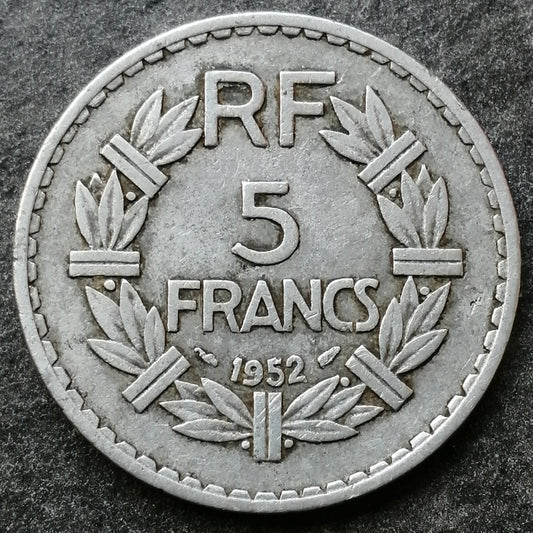 Lavrillier 5 francs 1952 Aluminium 3,75 gr G.766a