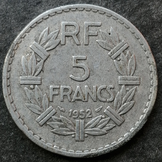 Lavrillier 5 francs 1952 Aluminium 3,72 gr G.766a