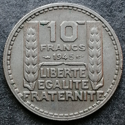 Turin 10 francs 1945 Grosse tête Rameaux courts 6,99 gr G.810a