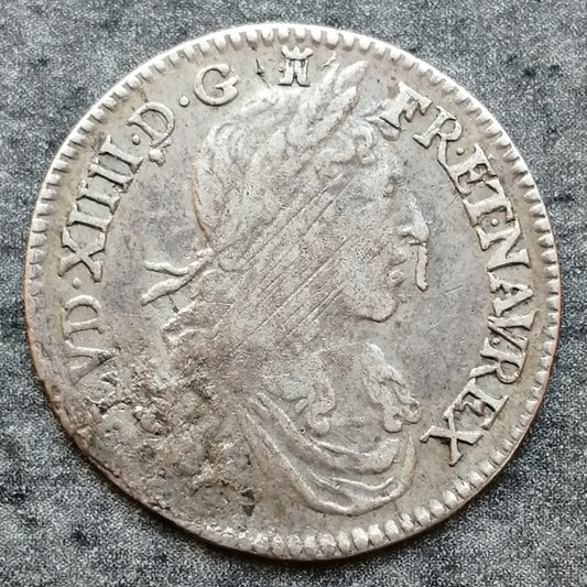Louis XIV (1643-1715) 1/12 écu au buste juvénile 1662 I Limoges 2,23 gr
