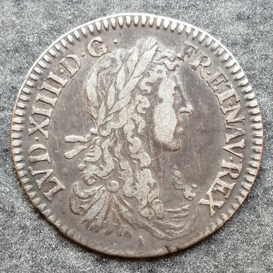 Louis XIV (1643-1715) 1/12 shield with juvenile bust 1662 Aix 2.21 gr