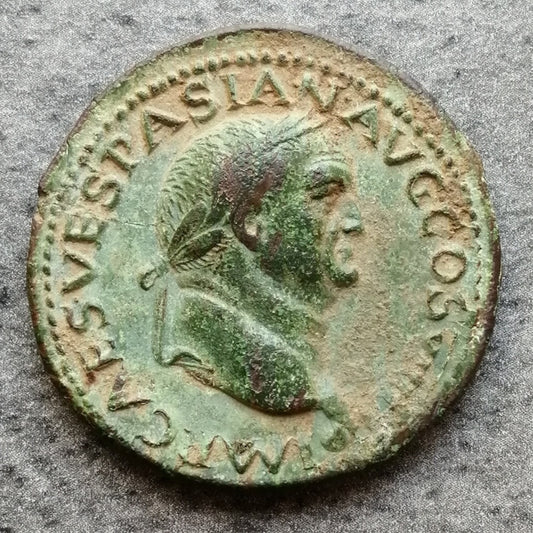 Vespasien (69-79) Dupondius Victoire R/ SPQR 13,07 gr