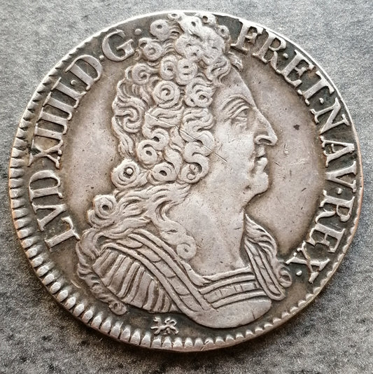 Louis XIV (1643-1715) ECU Aux 3 crowns 1713 t nantes - 30.54 gr