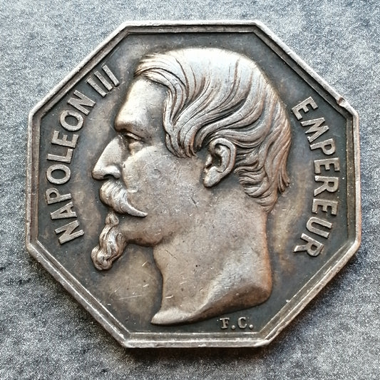 Jeton Notaires de l'arrondissement de Clamecy (Nièvre) Napoléon III Argent 13.41 gr 31 mm