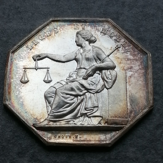 Jeton de Notaires de l'arrondissement de Chinon Argent 12.99 gr 32 mm