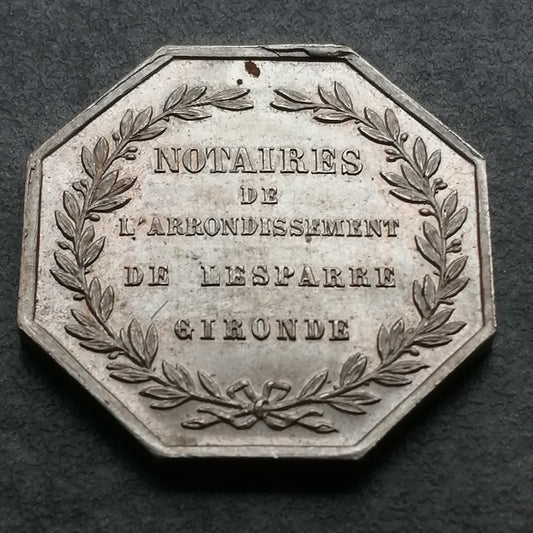 Jeton Notaires de Lesparre Gironde Argent 10.64 gr 25 mm