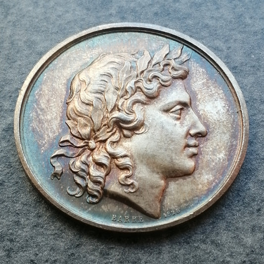 Jeton Athénée ou académie des Sciences. Belles lettres et Arts de Lyon 1828 Argent 15.52 gr 33 mm