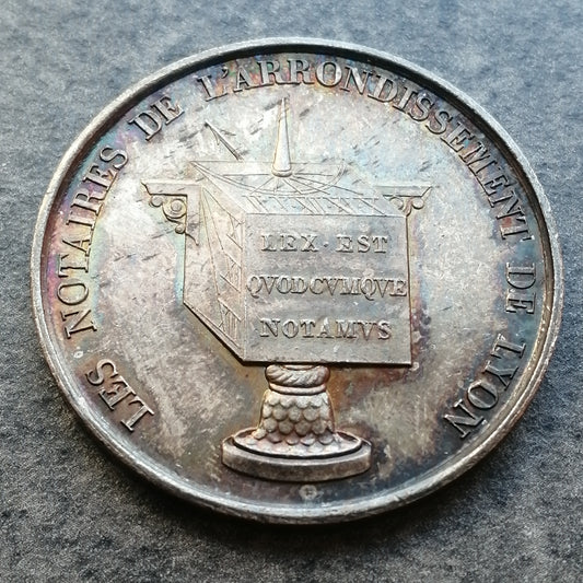 Jeton Notaires de Lyon 1830 Argent 14.54 gr 32 mm