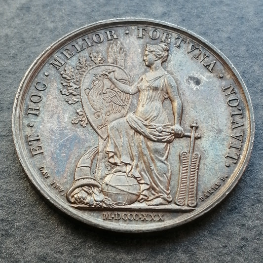 Jeton Notaires de Lyon 1830 Argent 14.56 gr 32 mm