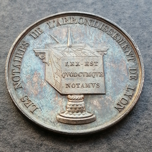 Jeton Notaires de Lyon 1830 Argent 14.56 gr 32 mm