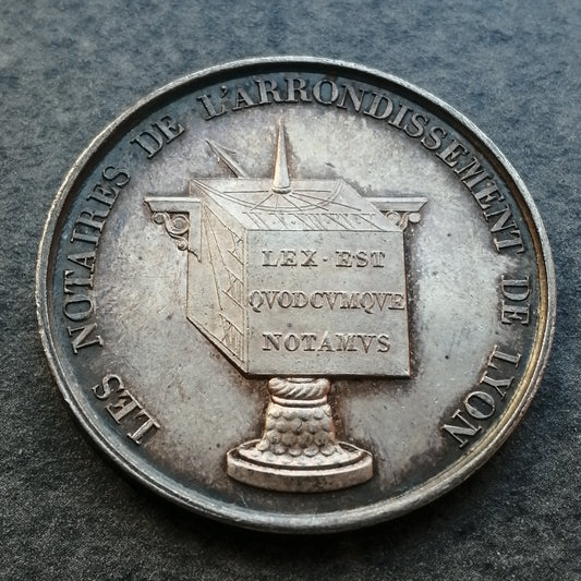 Jeton Notaires de Lyon 1830 Argent 14.88 gr 32 mm