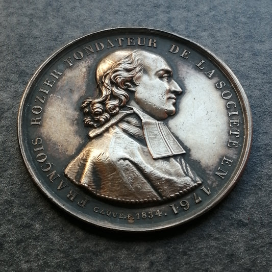 Jeton Société d'Agriculture. Histoire Naturelle et Arts Utiles de Lyon 1834 Argent 14.29 gr 34 mm