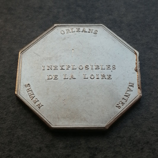 Jeton Argent Inexplosibles de la Loire 1838 13.04 gr  30.5 mm