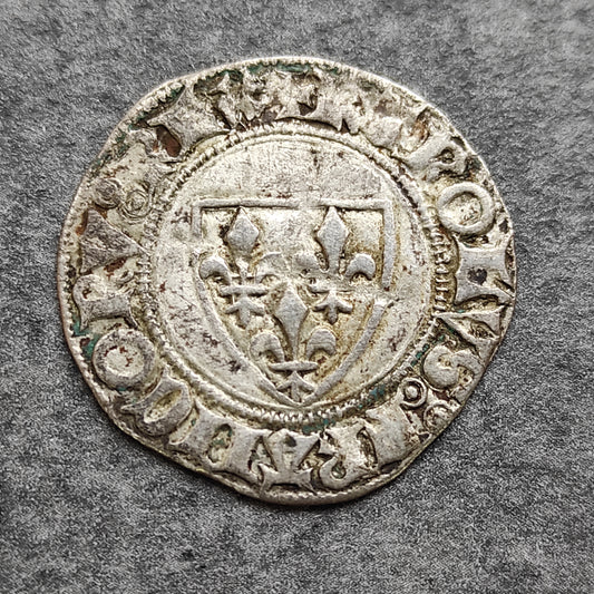 Charles VI (1380-1422) Blanc dit "Guénar" point 5ème Toulouse 2,12 gr