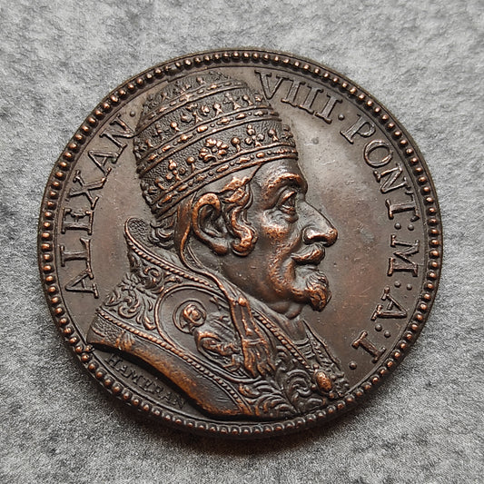 Vatican et Etats Pontificaux médaille Alessandro VIII (1689-1691) Domini Est Assvmptio Nostra 1690 Trono 29,5 mm 14,35 gr