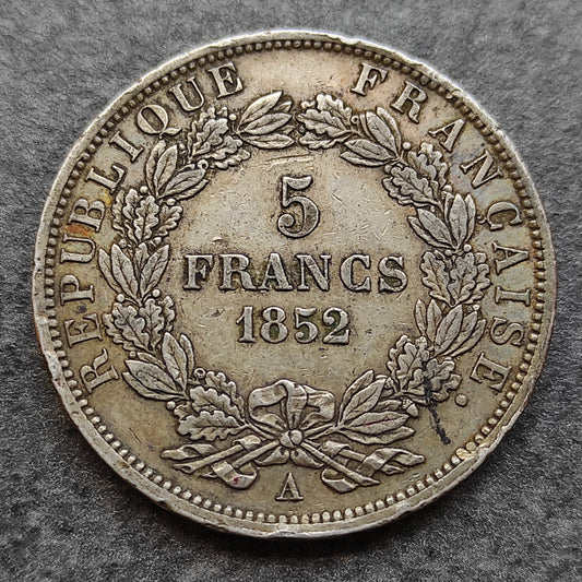Napoléon III (1852-1870) 5 francs 1852 Argent 24,82 gr