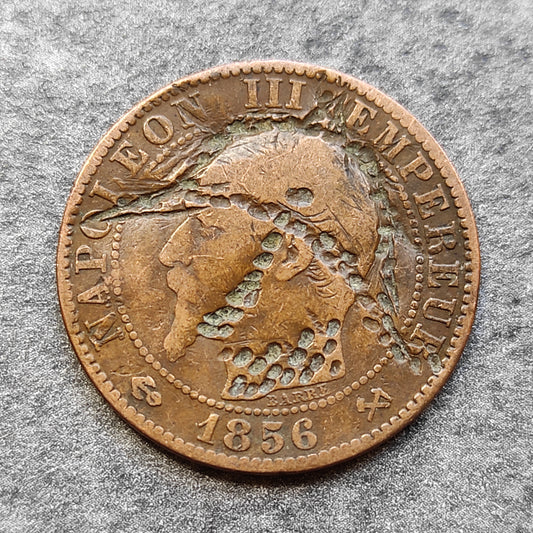 Napoléon III (1852-1870) 5 centimes 1856 satirique