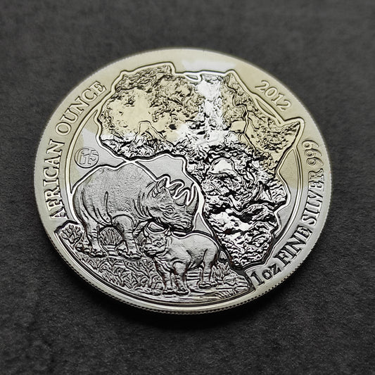 Rwanda 50 AMF 2012 Rhinocéros 1 once argent ‰ 1 Oz Fine silver
