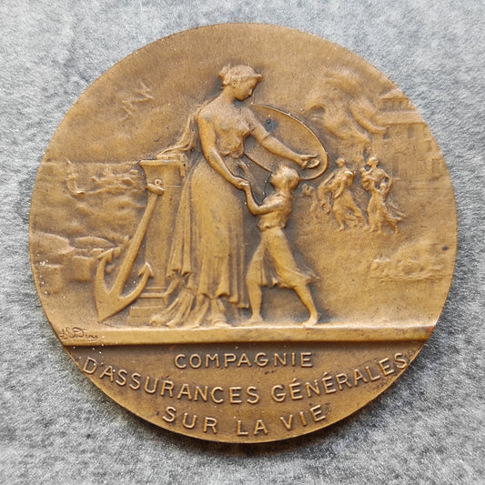 Médaille Centenaire de la Compagnie d'assurances générales sur la vie 1919 50 mm 50.52 gr