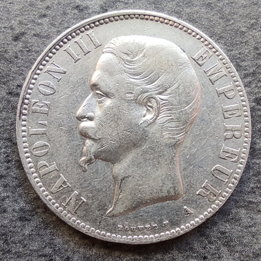 Napoléon III 5 francs 1856 A Paris Tête Nue Argent 24,90 gr