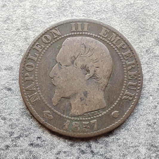 Napoléon III 5 centimes 1857 MA Marseille 4,62 gr