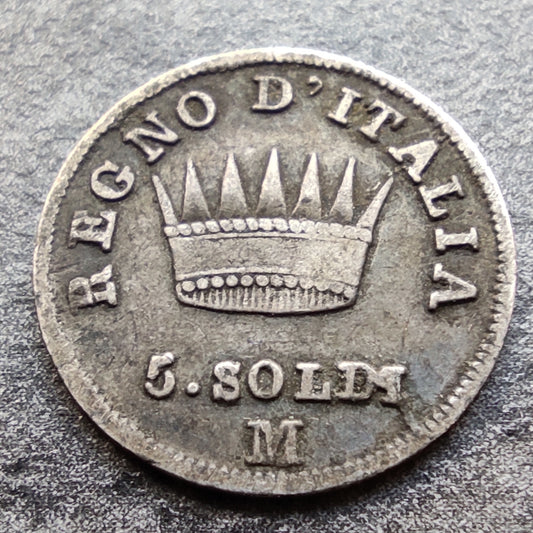 Napoléon Ier 5 soldi 1811 Milan Regno d'Italia Argent 1,18 gr