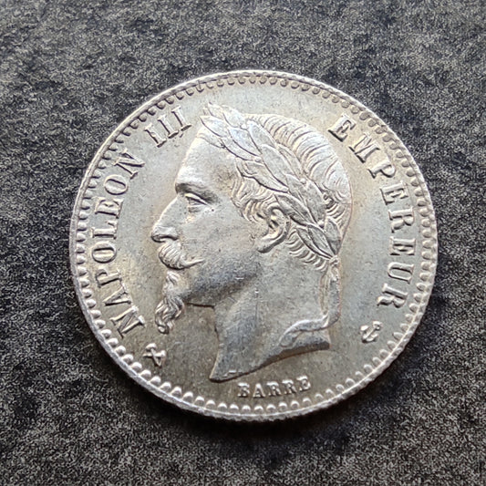 Napoléon III (1852-1870) 50 centimes 1866 K Bordeaux Tête laurée argent 2.49 gr