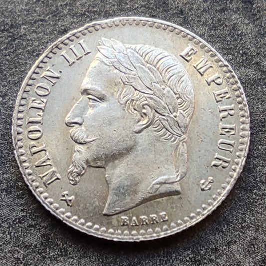 Napoléon III (1852-1870) 50 centimes 1866 K Bordeaux Tête laurée argent 2,51 gr