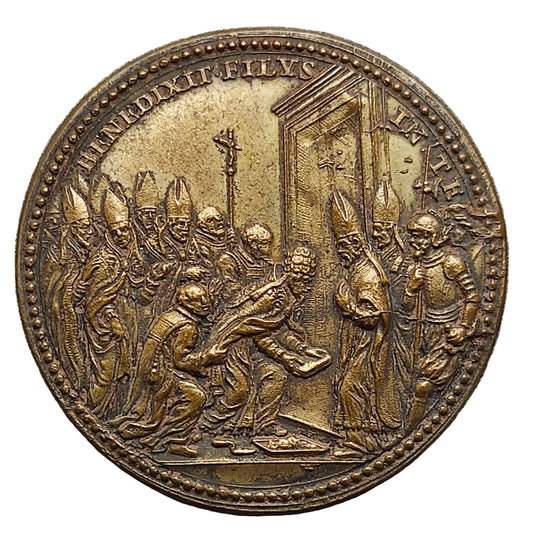 Médaille Papale Clément XI 1700 Election au Pontificat et fermeture de la porte sainte 38 mm 25.4 gr