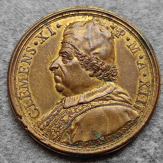 Médaille papale Clément XI 1712 Inter Sanctos Sors Illor 40 mm 23,03 gr