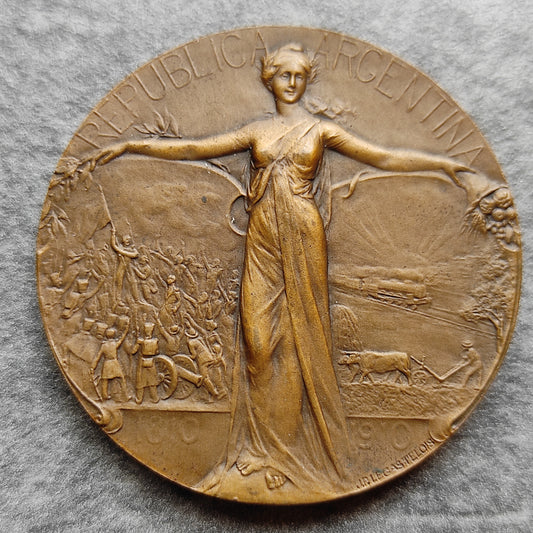 Médaille Argentine 1810 1910 Corvera & Peralta Martinez Buenos Aires 35.04 gr 40 mm