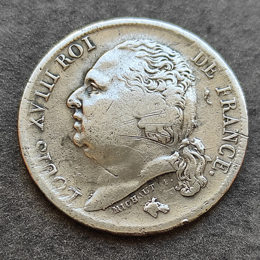 Louis XVIII (1815-1824) 1 Franc 1824 K Bordeaux 4,88 gr